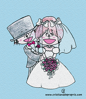 vedi dettaglio Matrimonio: Sposini abbracciati mascotte
